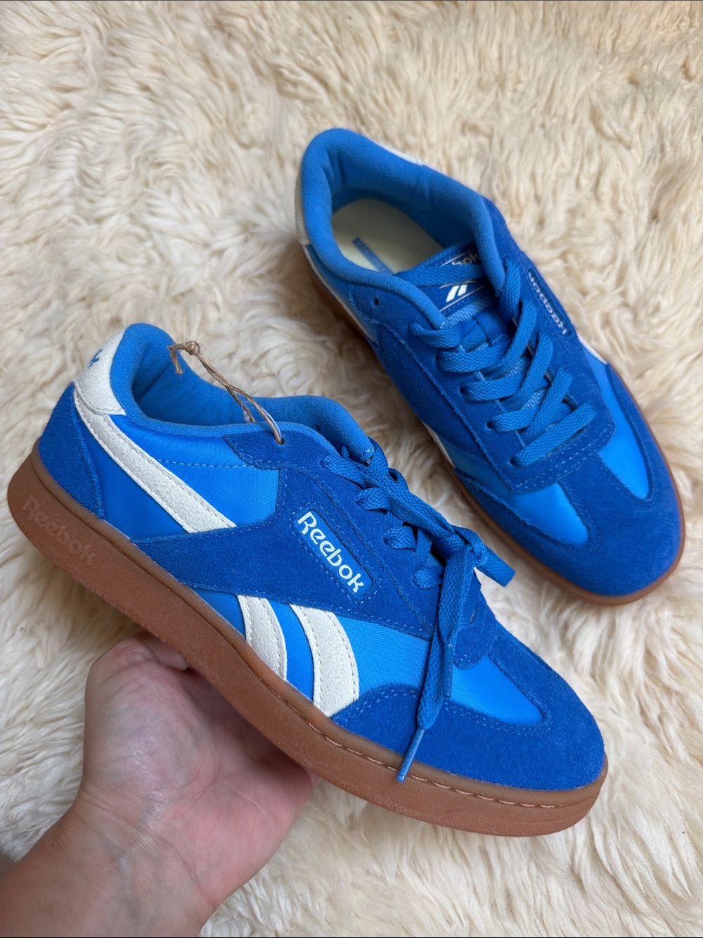 Reebok Suede Forte Lounge Lifestyle Sneakers - Womens size 8 - Blue